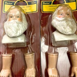 Porcelain Santa Doll, Parts by Darico, Santa’s Head & Arms, Doll Makers, Crafter